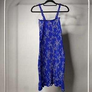 Anthropologie x Faithfull Farah Smocked Midi Dress Blue Floral Women's 4